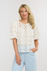 Ivy Embroidered Top - White Floral