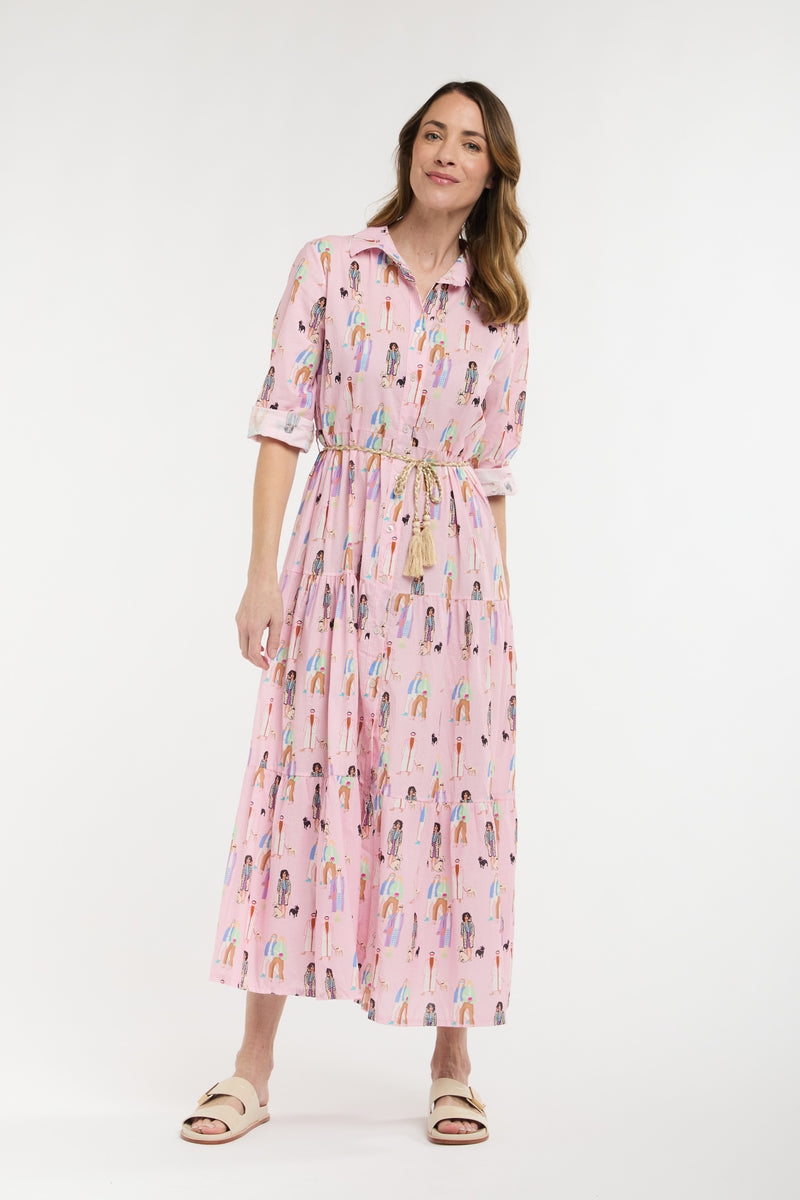 Ladies Who Lunch Dress - People Print Pink