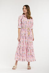 Ladies Who Lunch Dress - People Print Pink