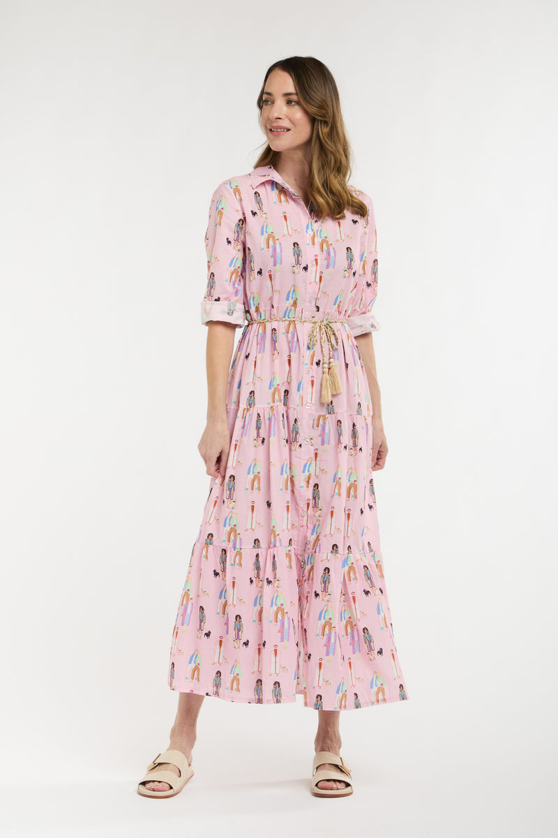 Ladies Who Lunch Dress - People Print Pink