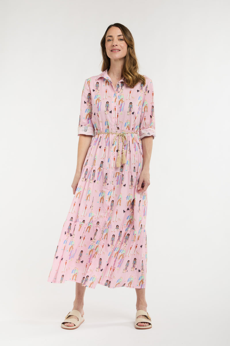 Ladies Who Lunch Dress - People Print Pink