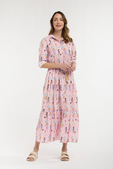 Ladies Who Lunch Dress - People Print Pink