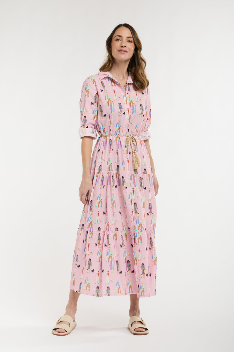 Ladies Who Lunch Dress - People Print Pink