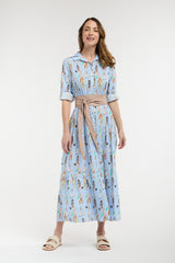 Ladies Who Lunch Dress - People Print Blue