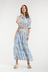 Ladies Who Lunch Dress - People Print Blue