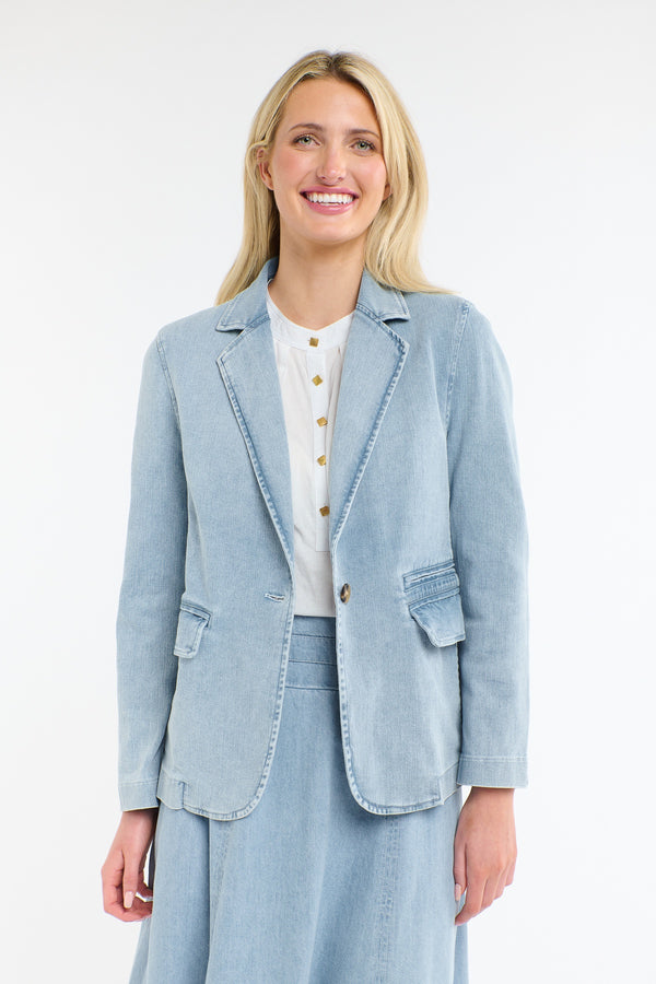 Denim Blazer - Ice Blue