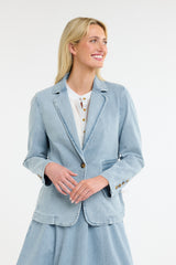 Denim Blazer - Ice Blue