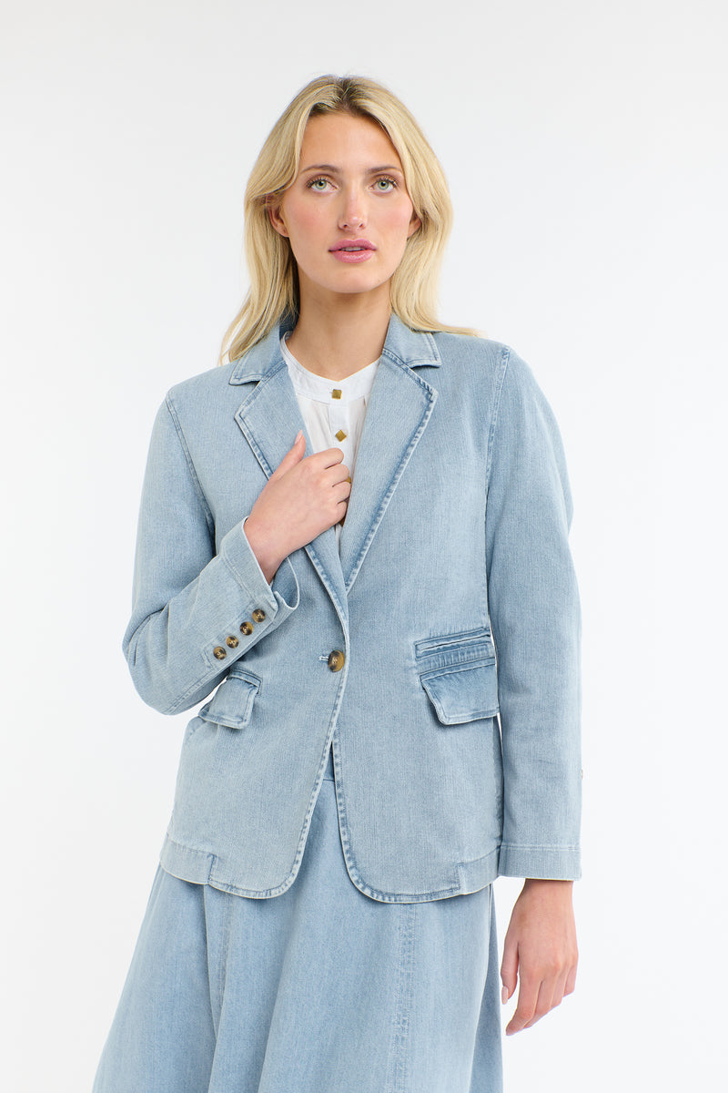 Denim Blazer - Ice Blue