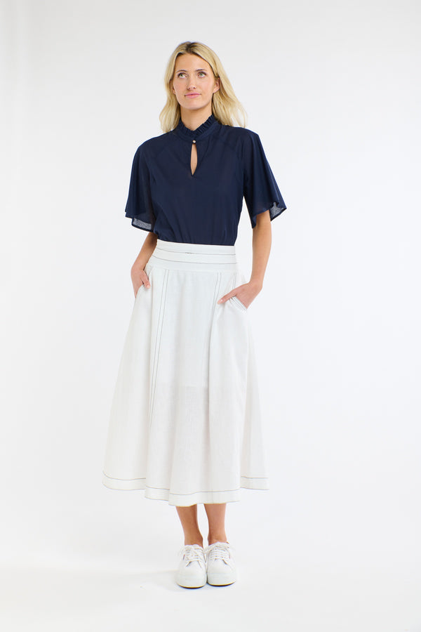 Dakota Denim Skirt - White