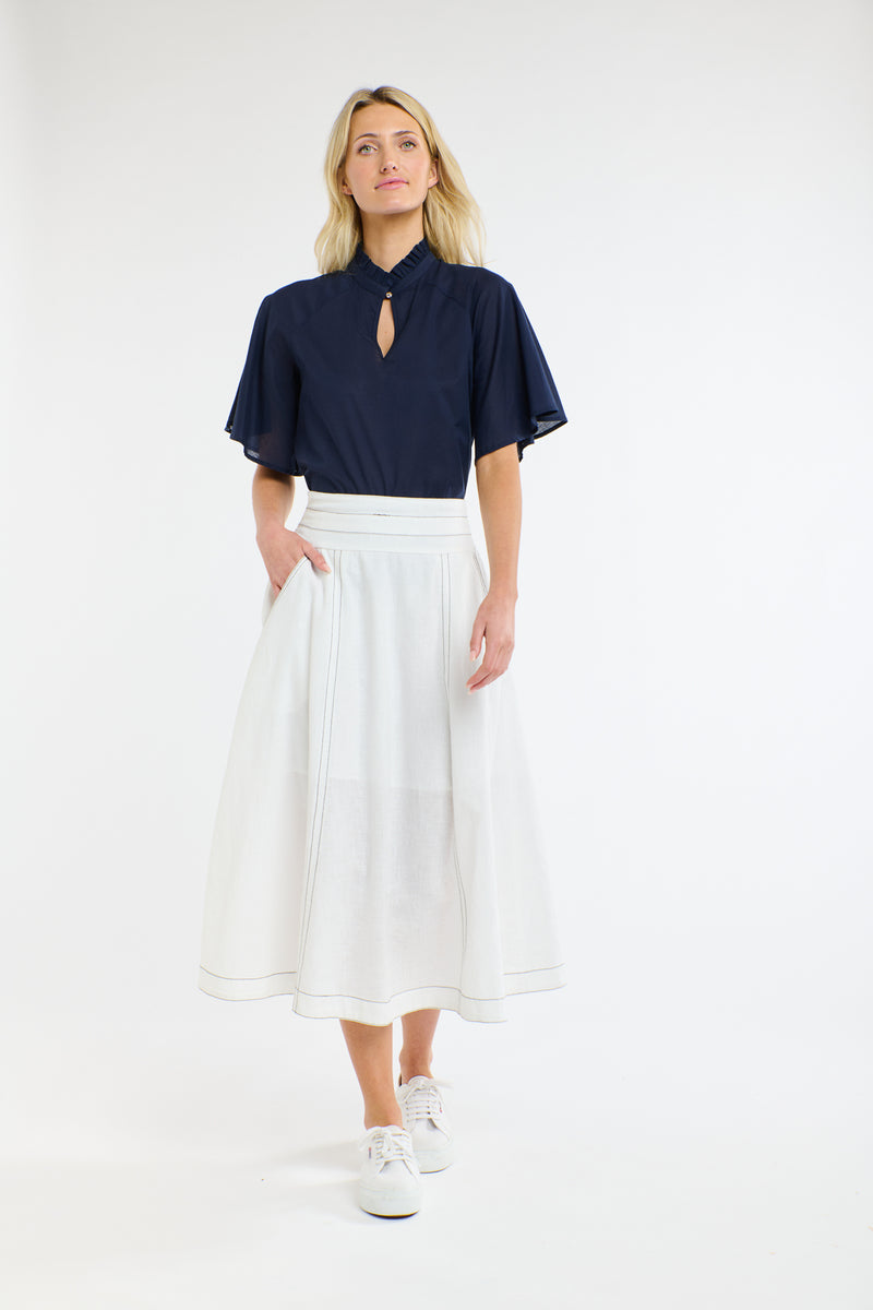 Dakota Denim Skirt - White