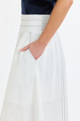 Dakota Denim Skirt - White