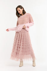 Tulle Long Skirt - Blush