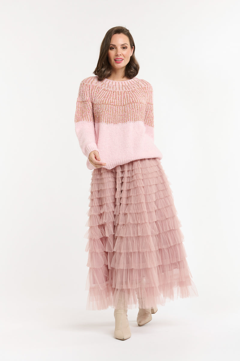 Tulle Long Skirt - Blush