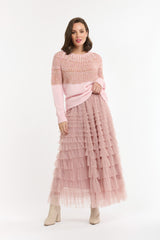 Tulle Long Skirt - Blush