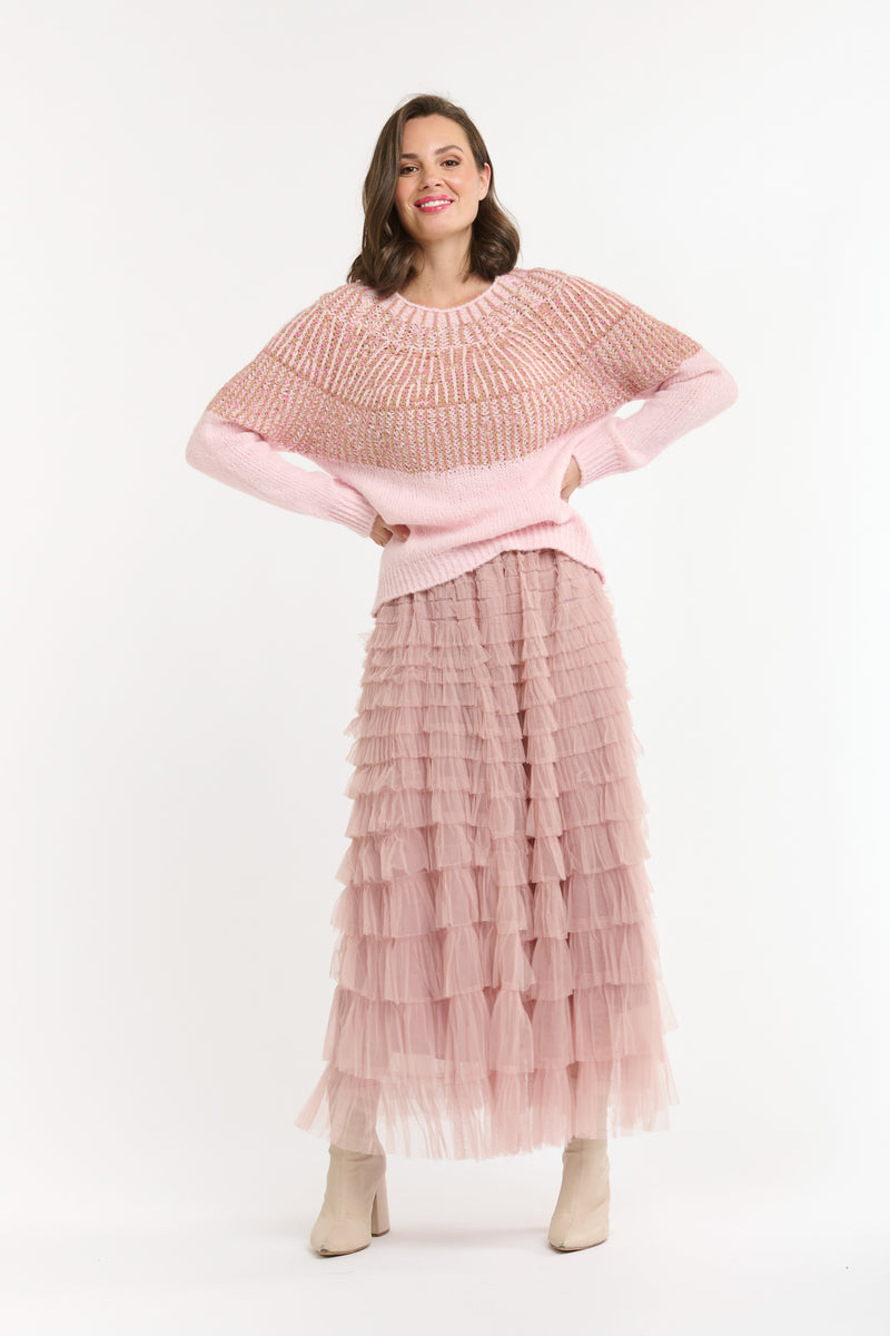 Tulle Long Skirt - Blush