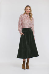 Dakota Cord Skirt - Hunter Green