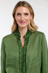 Vanessa Frill Shirt - Moss