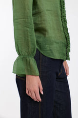 Vanessa Frill Shirt - Moss
