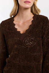 Lace & Lockett Top - Chocolate