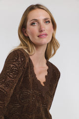 Lace & Lockett Top - Chocolate