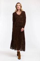 Lace & Lockett Top - Chocolate