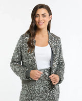 Starlet Sequin Jacket - Charcoal