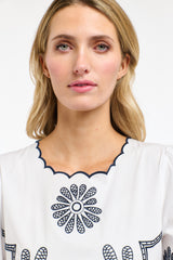 Boston Daisy Dress - White/Navy