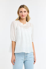 Ariel Pintuck Top - White