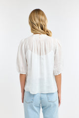 Ariel Pintuck Top - White