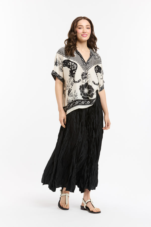 Crinkle Skirt - Black