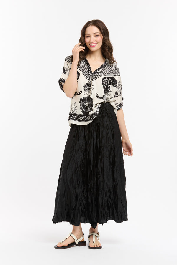 Panther Viscose Top - Black