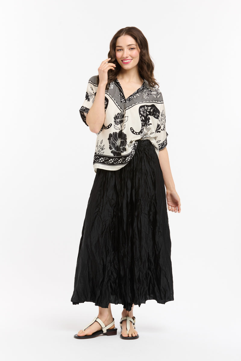 Panther Viscose Top - Black