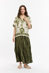 Crinkle Skirt - Military