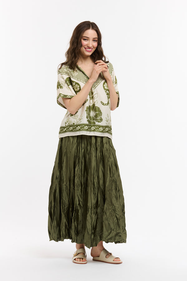 Crinkle Skirt - Military