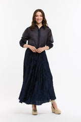 Crinkle Skirt - Navy