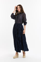 Crinkle Skirt - Navy