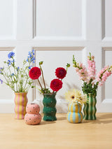 Palma Vase Green Pink Dotty