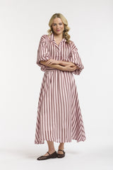 Striped Midi Skirt - Pink/Berry