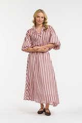 Striped Midi Skirt - Pink/Berry