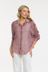 Striped Shirt - Rose/Choco