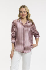 Striped Shirt - Rose/Choco