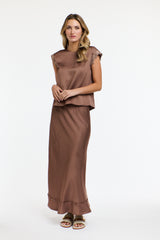 Sterling Satin Skirt - Coco
