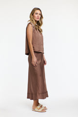 Sterling Satin Skirt - Coco