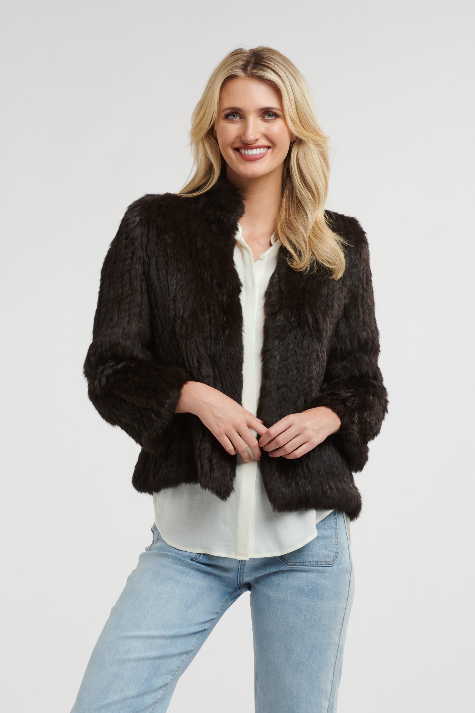 High Neck Fur Jacket - Chocolate – The Woodsfolk