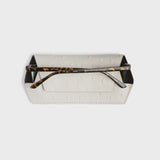 Fox and Leo glasses case Ostrich Print - Stone