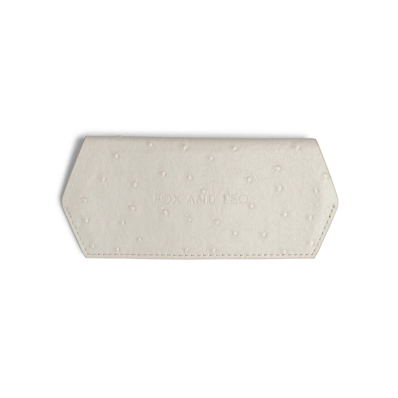 Fox and Leo glasses case Ostrich Print - Stone
