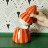 Cabana Christmas 9oz Hand Painted Striped Tree - Spiced Apple