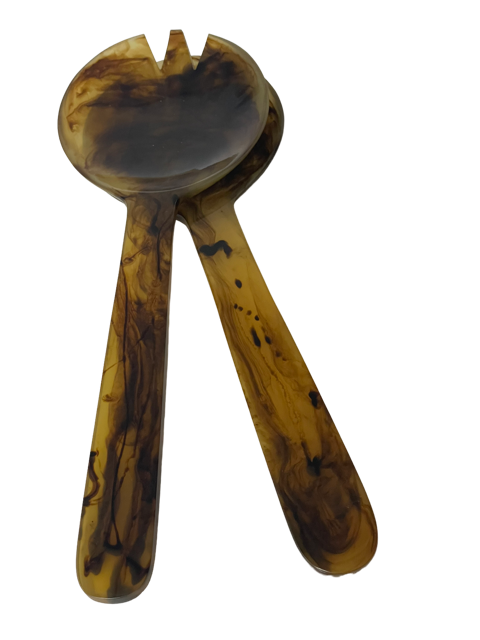 Resin Salad Servers - Tortoise Shell