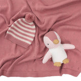 Pingu Cotton Knit Penguin Toy - Pink