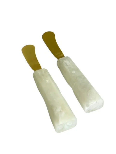 Set 2 Spreaders Alabaster & Gold